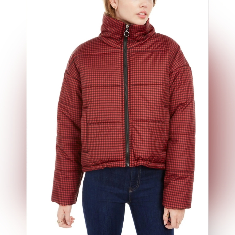 Korst Checkered Red Puffer Jacket/Wine/Bord New With TAG/MSPR $409